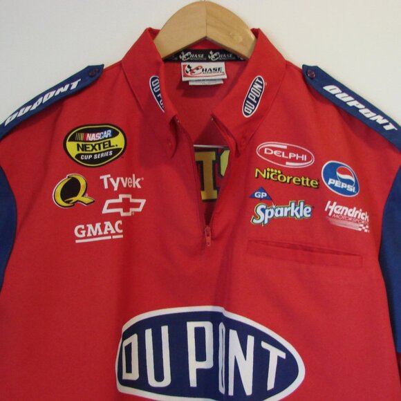 Jeff Gordon Nascar Chase Authentics Vintage Red Shirt Logos Size Medium Large - Picture 8 of 14